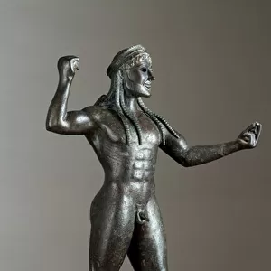 Statue of Zeus, From Ugento, Bronze sculpture surmounting a Doric capital with abacus