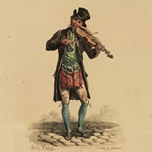 Street singer from Les Cris de Paris, 1823-25 (litho)