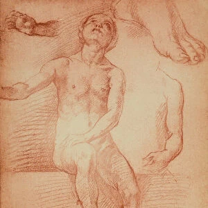 Study of a nude figure and human limbs, drawing by Andrea del Sarto. Gabinetto dei Disegni e delle Stampe, Uffizi Gallery, Florence