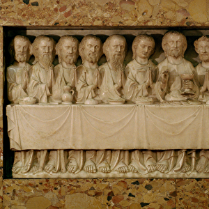 The Last Supper, c. 1340 (see also 252649) (marble)