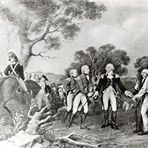 The Surrender of General Burgoyne Saratoga, New York, 17th October 1777 (litho)