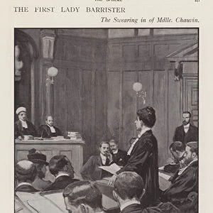 The swearing in of Jeanne Chauvin at the bar in Chateau-Thierry, France (litho)