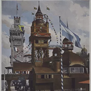 The Swedish pavilion at the Exposition Universelle 1900, Paris (colour photo)