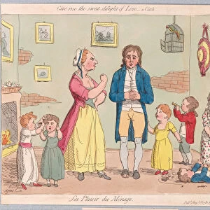 Give me the Sweet Delight of Love, a Catch, pub. 1781 (hand coloured engraving)