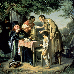 Tea Drinking in Mytishchi, near Moscow, 1862 (oil on canvas)