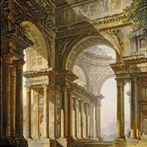 Temple in Ruins (oil on canvas)