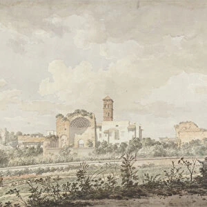 Temple of Venus and Rome, Rome, 1781 (w / c with pen & brown ink over pencil on paper)