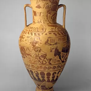 Terracotta neck-amphora storage jar, c. 650 BC (terracotta)