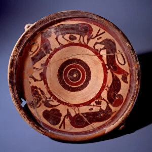 Terracotta plate with animals, 580-560 BC