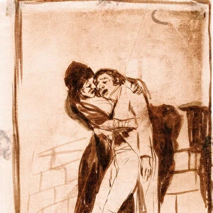 "The whims"(Los caprichos): Love and Death. Preparatory drawing 1797-1798