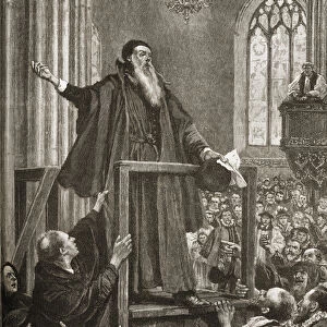 Thomas Cranmers (1489-1556) last testimony (engraving)