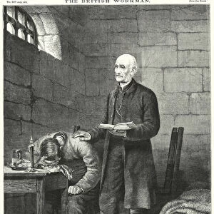Thomas Wright, the Prison Philanthropist, visiting the Condemned Cell (engraving)