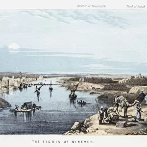 The Tigris at Nineveh (coloured engraving)