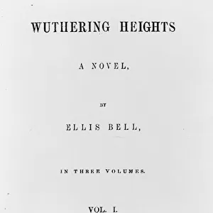 Title Page for the first edition of Wuthering Heights