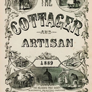 Title-page illustration for The Cottager and Artisan, 1889 (engraving)
