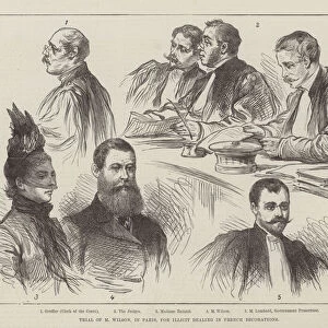 Trial of M Wilson, in Paris, for Illicit Dealing in French Decorations (engraving)