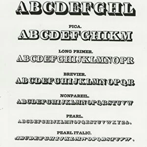 Two-line letters in shade typefaces from Vincent Figgins, c. 1835