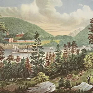 U. S. Military Academy - West Point, from the opposite Shore, pub