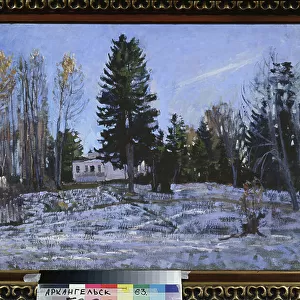 Une vieille propriete de campagne. Peinture de Stanislav Yulianovich Zhukovsky (Joukovski) (1873-1944), huile sur toile, 1911. Art russe debut 20e siecle, art nouveau, modernisme. Regional Art Museum, Arkhangelsk (Russie)