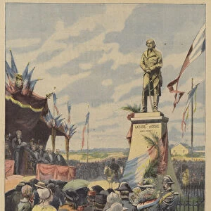 Unveiling of the statue of Lazare Hoche at Quiberon, Brittany (colour litho)