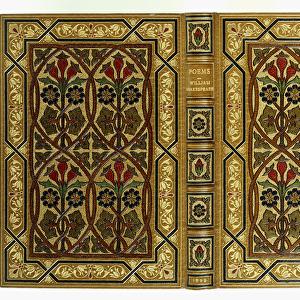 Upper and lower covers, with flowers in Art-Nouveau interlaced geometrical patterns