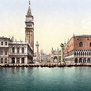 Venezia - Venice in 1900: View of part of the Ducal Palace and Piazzetta and St. Mark's Square