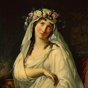 A Vestal Virgin Crowned with Flowers, 1783 (oil on canvas)