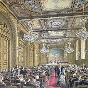 View of a concert at the Salle Herz on the Rue de la Victoire, Paris, c