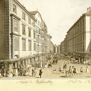 View of Kohlmarkt, 1786 (hand-coloured engraving)