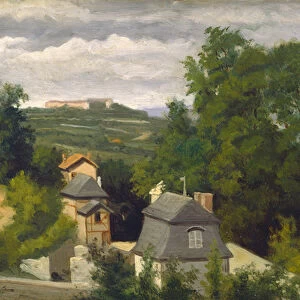 View of the outskirts of Caen, 1872-75 (oil on wood)