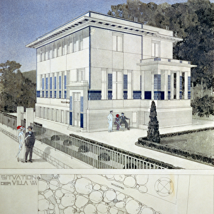 Villa Wagner, Vienna, design showing the exterior of the house, built of steel
