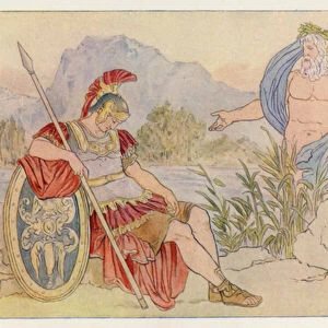 Virgils Aeneid: Aeneas and Father Tiber (colour litho)