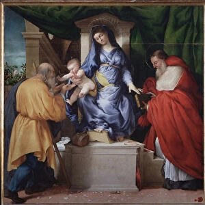 Virgin with child with st Jerome and st Joseph (called Madonna delle Rose) - Painting