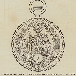 Watch presented to Lord Dudley Coutts Stuart, by the Poles (engraving)