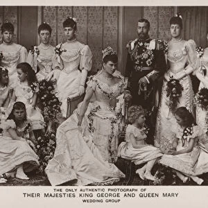 The wedding of Prince George, Duke of York, and Princess Mary of Teck, 1893 (b / w photo)