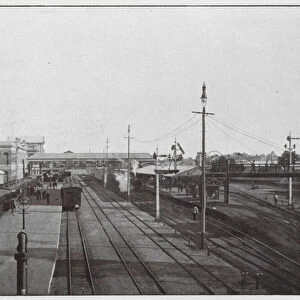 West Australia: Railway Station, Perth (b / w photo)