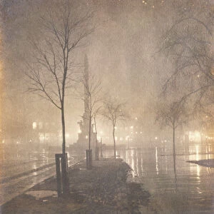 A Wet Night, Columbus Circle, New York, 1897-98 (gelatin silver print)