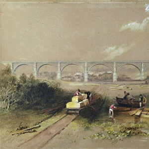 Willington Dean Viaduct, 1838 (lithograph)