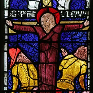 Window depicting the stoning of Saint Philip on a cross (stained glass)