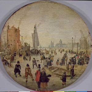 Winter Landscape (oil on panel)