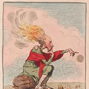 A Witch upon a Mounts Edge; vide; Fuzelli, pub. 1791 (hand coloured engraving)