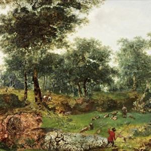 Wooded Landscape, c. 1690-1700 (oil on canvas)