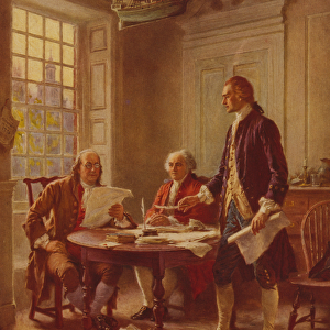 Writing the Declaration of Independence, c. 1930 (photomechanical print)