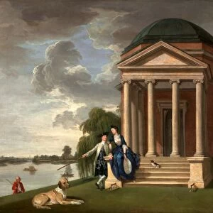 David Garrick and his wife by his Temple to Shakespeare, Hampton Mr and Mrs Garrick