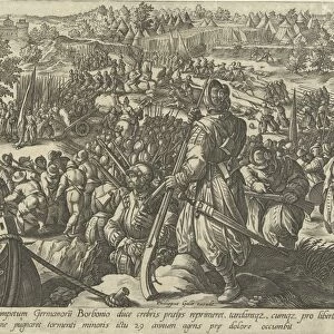 The death of Giovanni de Medici, Hendrick Goltzius, Philips Galle, 1576-1580