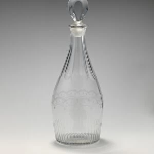 Decanter pair 18th century British Glass H 11 1 / 2