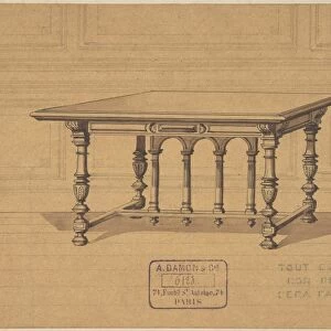 Design Table 19th century Graphite pen black ink