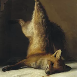 Frants Diderik BA┼¥e Dead fox painting 1848 oil
