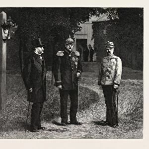 The German, Russian, and Austrian Chancellors, Meeting at Skiernievice, Poland, Engraving