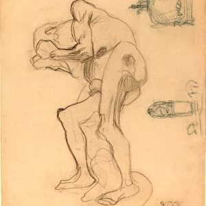 Gustav Klimt, Study of a Nude Old Woman Clenching Her Fists, and Two Decorative Objects